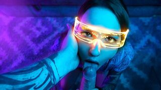 Cyberpunk szopós kaland egy kicsi bula csajjal